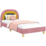  Otroški posteljni okvir z vznožjem Roza 80 x 200 cm Žamet, (5000104636) | Shoptok.si