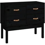  Konzolni ormarić crni 90 x 40 x 78 cm od masivne borovine | shoptok.hr