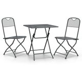  Vrtna garnitura - 3-dijelni vrtni blagovaonski set ekspandirani metal antracit - Dužina stola 60 cm 2 | shoptok.hr