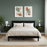  Wall-mounted noćni ormarić ELBURG 2 kom. Crni hrast - Crni hrast Print od palminih listova 2 | shoptok.hr