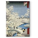  Slika - Utagawa Hiroshige – Drum bridge and Setting Sun Hill at Meguro 20x30 Na talijanskom platnu | shoptok.hr