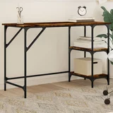 vidaXL Pisalna miza dimljeni hrast 120x50x75 cm kovina in inž. les