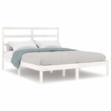 The Living Store Posteljni okvir bel iz trdne borovine 140x190 cm - Posteljni Okvir, (21525575) | Shoptok.si