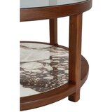 Ellos Home Smeđi okrugao stolić za kavu sa staklenom pločom stola ø 80 cm Classeno – | shoptok.hr