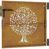  Vrtna vrata 85 x 75 cm od čelika COR-TEN s uzorkom stabla | shoptok.hr