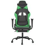  Gaming stol z oporo za noge črno in zeleno umetno usnje, (21152230) | Shoptok.si