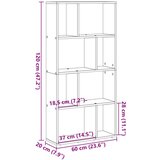  Regal za knjige boja starog drva 60x20x120 cm konstruirano drvo | shoptok.hr