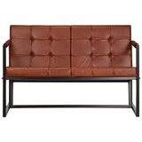 Maison Chic kavč - Sofa - Kanape dvosed rjav iz pravega kozjega usnja, (21727053) | Shoptok.si