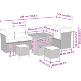 Vrtna garnitura - 9-dijelni set vrtnih sofa s jastučićima Bež Poly Ratan Akacija | shoptok.hr