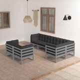  Sedežna garnitura 7-delna z blazinami trdna borovina | Shoptok.si