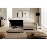 ELTAP Bež baršunasti sklopiva/s prostorom za odlaganje kutna garnitura (s lijevim kutom/s ležaljkom) Gomsi – | shoptok.hr