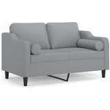  Dvosjed s ukrasnim jastucima svjetlosivi 120 cm od tkanine | shoptok.hr