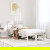 vidaXL Posteljni okvir brez vzmetnice bel 75x190 cm trdna borovina | Shoptok.si