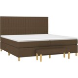  Krevet s oprugama i madracem tamnosmeđi 200x200 cm od tkanine | shoptok.hr
