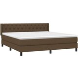  Box spring postelja z vzmetnico temno rjava 160x200 cm blago, (20895081) | Shoptok.si