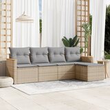 Maison Chic Seti vrtnega pohištva - Vrtna garnitura - Vrtni pohištvo set 5-delna z blazinami bež poli ratan, (21819633) | Shoptok.si