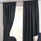 HOMESCAPES Črne Herringbone Chevron Blackout zavese Par Pencil Pleat, 117x183 cm, (20749288) Cene