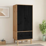 s vratima OTTA Crna 76,5 x 53 x 172 cm Masivna borovina
