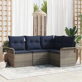  Vrtna sedežna garnitura z blazino 4 pcs Siva Poly ratan, (5000022211) | Shoptok.si
