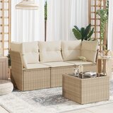 vidaXL 4-dijelni set vrtnih sofa s jastucima bež od poliratana | shoptok.hr