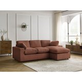 Bobochic Paris Oranžna kotna sedežna garnitura iz rebrastega žameta Belair – | Shoptok.si