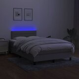 Krevet s oprugama i madracem LED svjetlosivi 120x190 cm tkanina | shoptok.hr