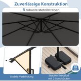 Vrt Konzolni suncobran 300 x 300 cm, kvadratni suncobran s nožnom pedalom i ručicom, rotirajući za 360°, bež/sivi | shoptok.hr