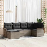  Sjedeća garnitura za vrt 6 kom. Siva poliratan 242,5 x 132,5 x 69 cm | shoptok.hr
