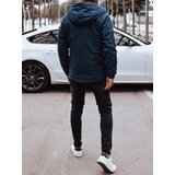 DStreet Kurtka męska przejściowa z kapturem pikowana podszewka niebieska | Shoptok.si