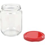 vidaXL stekleni kozarci z rdečimi pokrovi 96 kosov 230 ml | Shoptok.si