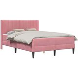  Okvir za krevet s madracem Ružičasta 120 x 190 cm Baršun | shoptok.hr