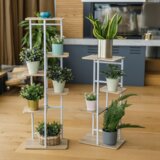 Kondela Stojalo za rože, hrast sonoma/bela, LEDOR TIP 1 | Shoptok.si