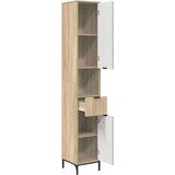 VidaXL visoka kopalni&amp;scaron;ka omara z vrati sonoma hrast 31.5 x 33 x 190 cm Slike
