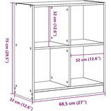  Regal za knjige crni 68 5x32x75 cm konstruirano drvo | shoptok.hr