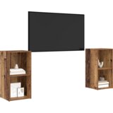 vidaXL Komplet TV omaric s polico 2 pcs Staro les 72 x 35 x 36.5 cm | Shoptok.si