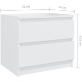  Noćni ormarići 2 kom bijeli 50 x 39 x 43,5 cm konstruirano drvo | shoptok.hr