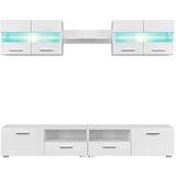 vidaXL Petodijelni set zidnih TV regala s LED svjetlima bijeli visokog sjaja | shoptok.hr