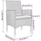  3-dijelni vrtni blagovaonski set od poliratana s jastucima bež | shoptok.hr