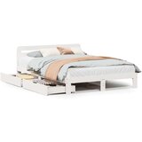 vidaXL Posteljni okvir brez vzmetnice bel 150x200 cm trdna borovina | Shoptok.si