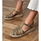D/CEO Green suede-like gladiator espadrille sandals Talejda | Shoptok.si