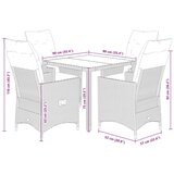  5-dijelni vrtni blagovaonski set sivi od poliratana | shoptok.hr