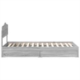  Krevet s od storage Siva Sonoma 100 x 200 cm Konstruirano drvo | shoptok.hr
