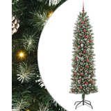 vidaXL Umetno vitko božično drevo med 300 LED Zelena in bela 240 cm | Shoptok.si