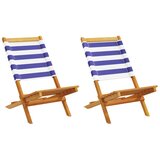 Maison Chic Vrtni Stoli - Stol za vrt 2 kosa kremno moder/bel trden akacijev les in blago JS510, (21878942) | Shoptok.si