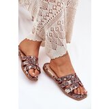 Boto Decorated Flat Sandals Burgundy Anniles | Shoptok.si