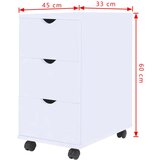 vidaXL Predalnik 33x45x60 cm bele barve | Shoptok.si