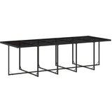  Vrtna garnitura - 13-dijelni vrtni blagovaonski set s jastucima poliratan crni - Crna Stakl 12 | shoptok.hr