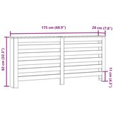 vidaXL Pokrov za radiator črn 175x20x82 cm inženirski les | Shoptok.si
