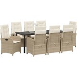  Vrtni set za objed 9 kom. Bež poliratan | shoptok.hr
