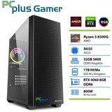 PC PLUS pcplus gamer ryzen 5 8500G/32GB/1TB ssd/rtx 4060 8GB rgb gaming namizni računalnik, (21696729) | Shoptok.si
